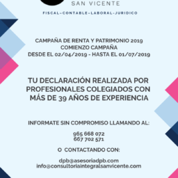 CAMPAÑA RENTA 2019 CONSULTORÍA INTEGRAL SAN VICENTE